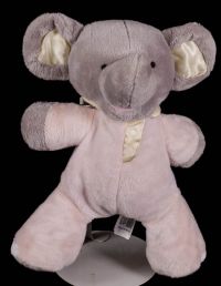 Snuggle Snuggie Toy Pink Gray Elephant Plush Lovey Baby Rattle Toy